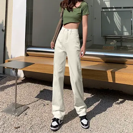 2023年春夏高腰阔腿牛仔裤气质女洋气显瘦显腿直显腿长2023商品大图