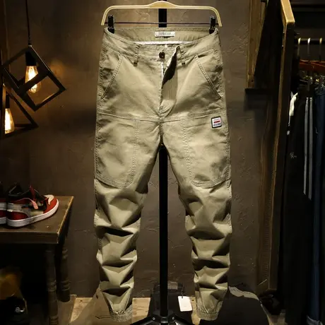 春夏款工装裤男潮牌束脚男士休闲裤子男哈伦裤韩版潮牌百搭长裤男商品大图