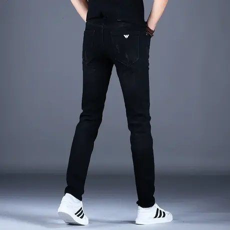 男士黑色牛仔裤男款紧身裤子百搭休闲长裤夏季新款2023商品大图