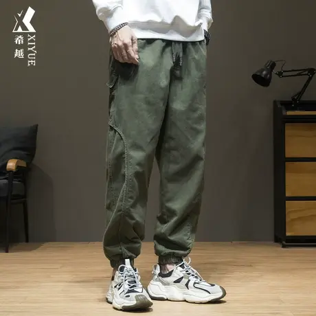 秋季美式工装休闲裤男秋冬款加绒束脚裤新款宽松大码男士运动裤子商品大图