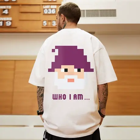 oversize美式潮牌胖子国潮宽松短袖纯棉打底半袖男款T恤大码男装商品大图