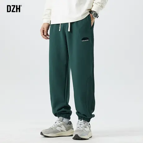 男士绿色卫裤男潮牌冬季加厚潮牌束脚运动裤休闲裤子2024新款百搭商品大图