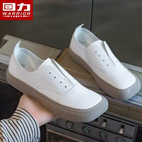 回力方头小白鞋丑萌大头女鞋2021新款夏季爆款一脚蹬平底懒人鞋子图片