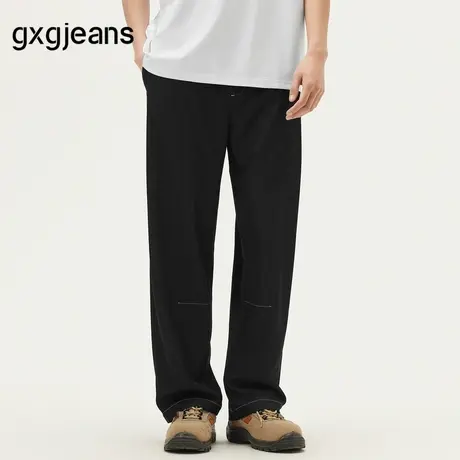 gxg.jeans男装25夏新款休闲裤垂感薄款明线宽松弯刀裤#J25D022016图片