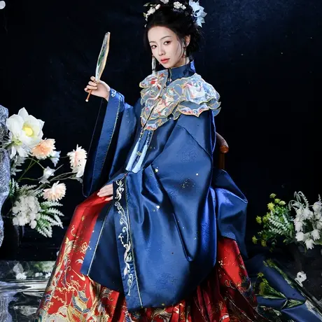 【如梦霓裳丨浮光跃鲤】原创明制汉服女重工织金仿妆花长袄秋冬款图片