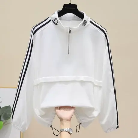 卫衣女春秋季薄款2023新款宽松韩版小个子立领短款上衣外套潮ins图片