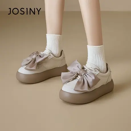卓诗尼可爱蝴蝶结板鞋女2025夏季新款松糕厚底女鞋百搭运动休闲鞋商品大图