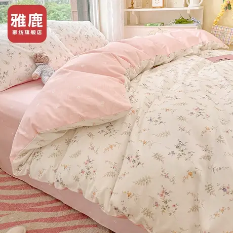 雅鹿纯棉被套单件150x200x230单人被罩100全棉床罩套四季通用被单商品大图