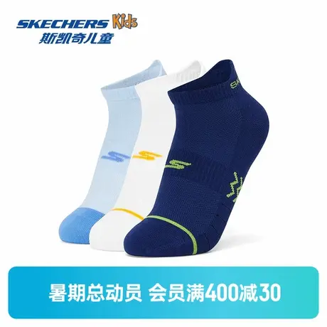 Skechers斯凯奇儿童袜子夏季薄款舒适透气男童袜子时尚多彩浅口袜商品大图