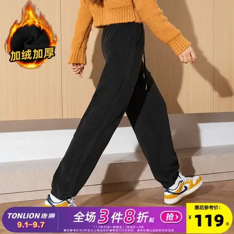 唐狮25冬季新款休闲裤女加绒加厚双面奥粒绒束脚潮流百搭卫裤W商品大图