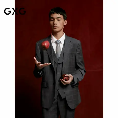GXG男装 含羊毛格纹商务西装男士正装 24年秋G24X133014商品大图