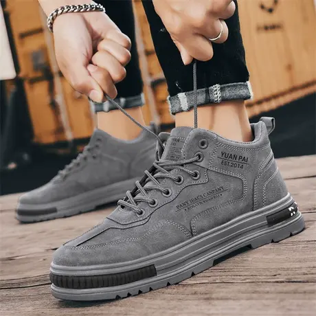 防泼水雨靴水鞋秋季新款低帮厨师鞋男复古马丁靴劳保工装男鞋百搭商品大图