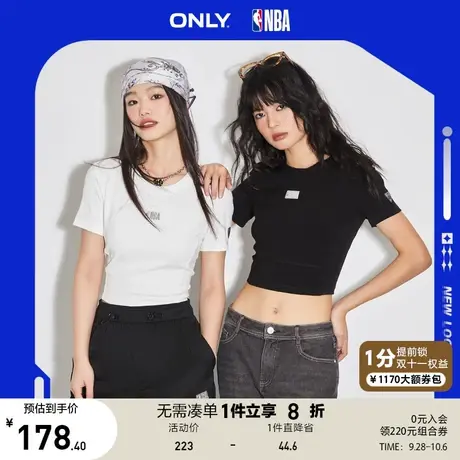 ONLY奥莱2023夏季新款NBA联名款潮流休闲圆领修身短款T恤女商品大图