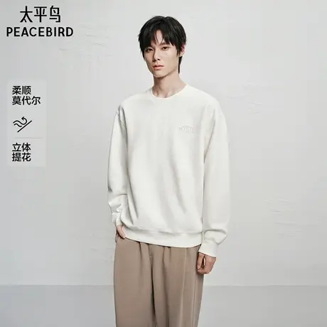 【商场同款】太平鸟男装 2025年冬季新款圆领莫代尔卫衣B2CRF4133商品大图