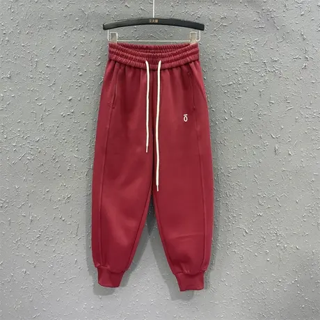 2023秋季新款时尚刺绣减龄束脚运动裤女抽绳设计感宽松显瘦哈伦裤图片