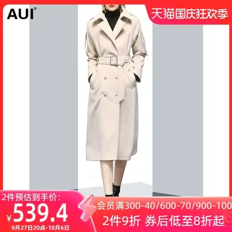 帅气干练气质女神范毛呢外套女冬2022新款双排扣过膝高端呢子大衣商品大图