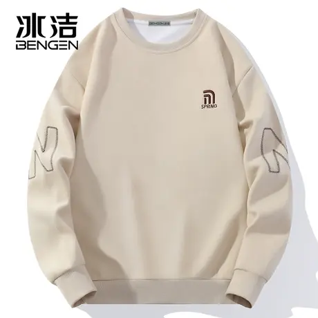 冰洁圆领卫衣2023秋季新款男士休闲简约内搭长袖宽松百搭上衣WEZ商品大图