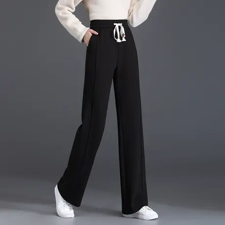 高腰垂感阔腿裤女春秋长款宽松加大码显瘦百搭直筒裤窄版休闲裤子商品大图