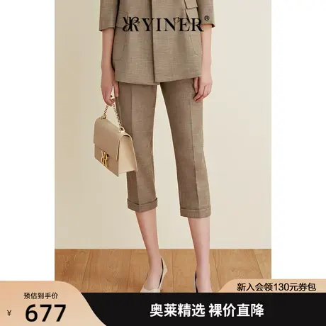 女装2021夏季新款七分裤直筒休闲裤子商品大图