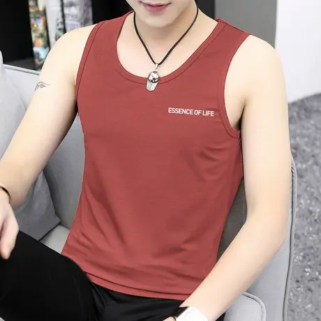 莫代尔冰丝背心男无袖t恤夏季薄款速干凉感健身跨栏运动坎肩吊带商品大图