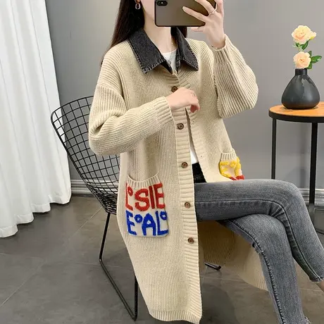 长款开衫毛衣外套过膝中长款慵懒风春秋季2023新款设计感长袖上衣图片