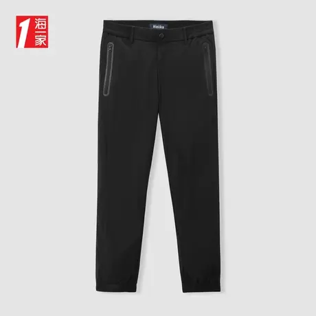 海一家保暖束脚口长裤冬季时尚有型基础休闲中年男士羽绒裤图片