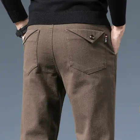 工装休闲裤子男士直筒宽松春季春秋款冬季咖啡色棕色商务中年爸爸商品大图