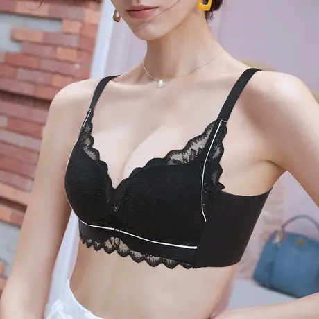 聚拢内衣小胸平胸专用收副乳防下垂蕾丝性惑法式少女无钢圈文胸夏商品大图