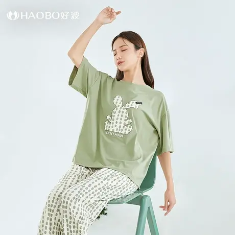好波睡衣套装春夏新款薄款家居服女士家居短袖居家服套装HJZ2330商品大图