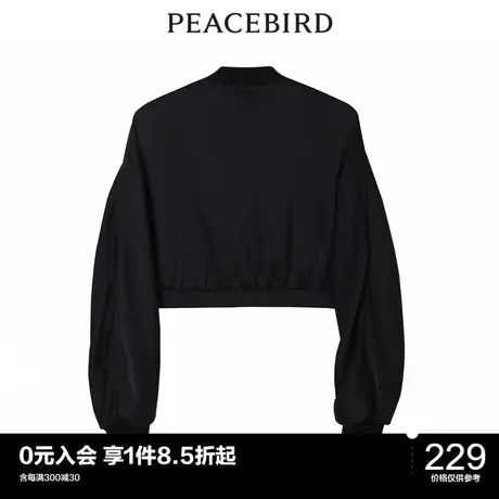 太平鸟时尚年春季新款亲肤缎面短外套A4BBC2109商品大图