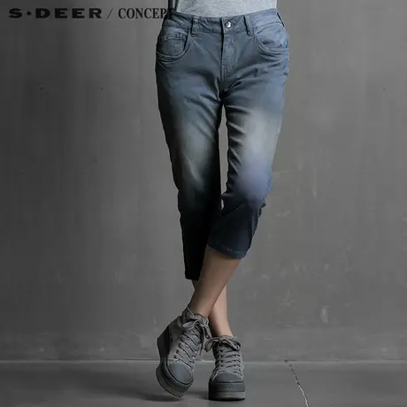 S·DEER＼CONCEPT【新品】圣迪奥直筒修身女士休闲中裤 S15280710商品大图