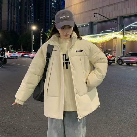 唐狮棉服女款冬季新加厚保暖棉衣立领面包服今年流行棉袄外套学生图片