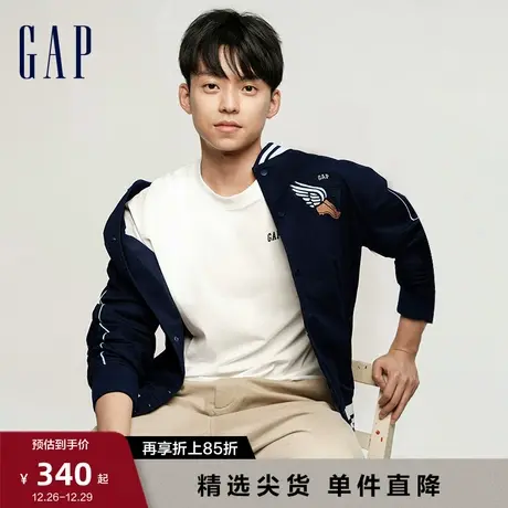 【明星同款】Gap男女装春秋款LOGO简约大G棒球服美式夹克769906图片