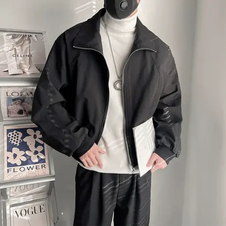 美式小众复古高街飞行员夹克男春季短款潮牌痞帅工装棒球服外套商品大图