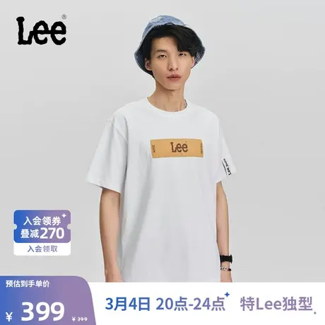 Lee商场同款24春夏新品舒适版Logo男圆领短袖T恤休闲LMT0074713RX图片