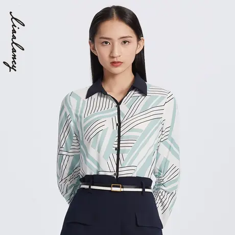 LANCY/朗姿春季简约不规则女式衬衫职业休闲衬衫图片