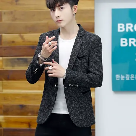 男士西装春秋季2023新款韩版小西服外套青年修身潮流单西百搭上衣商品大图