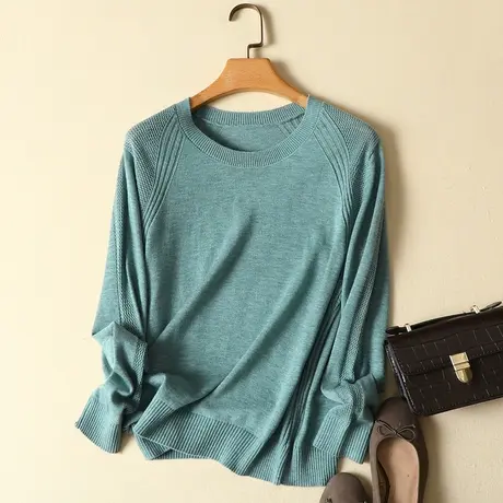 长袖套头针织衫秋季2023年新款女装宽松薄款内搭上衣打底衫毛衣女商品大图