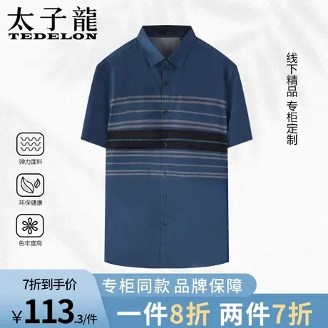 商场同款太子龙中年爸爸夏装短袖t恤polo衫夏季薄款中老年人男士商品大图