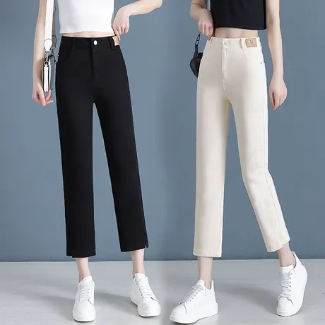 高腰哈伦裤女夏季薄款新潮八分直筒裤休闲百搭韩版小个子烟管裤潮商品大图