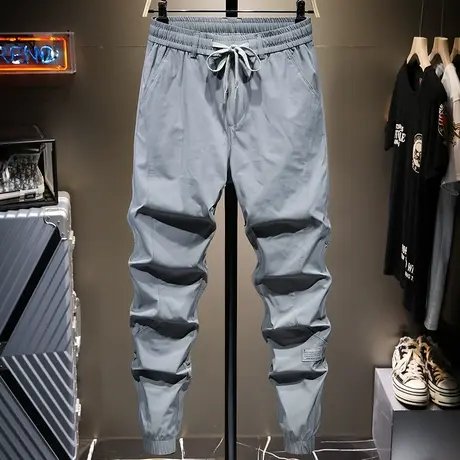 夏天超薄款冰丝休闲长裤子男修身小脚运动裤百搭束脚速干弹力学生商品大图