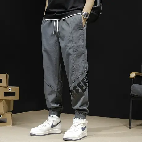 哈伦休闲裤男夏季薄款男士速干运动裤子宽松大码加肥加大男裤长裤商品大图