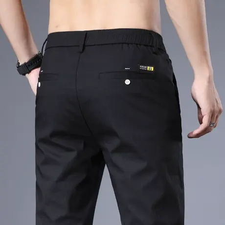 男裤子西装西裤男士休闲长裤冰丝速干宽松春秋款夏季薄款中年男装商品大图