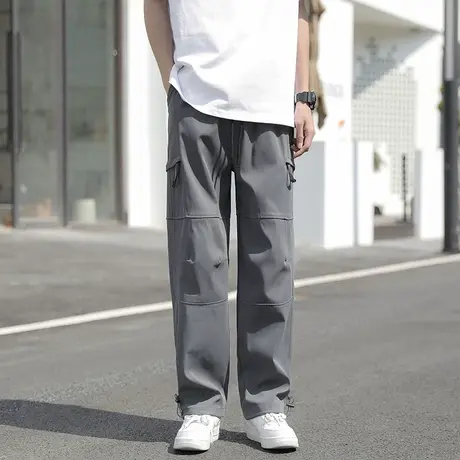 美式工装裤潮牌男复古直筒休闲速干机能vibe抽绳防水显瘦运动长裤商品大图