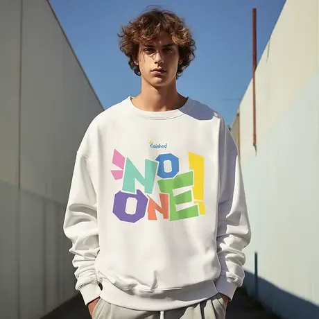 oversize圆领卫衣男潮牌嘻哈重磅加肥加大码男装字母春秋加绒无帽商品大图