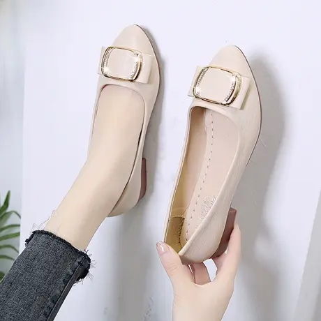 平底单鞋女夏季浅口女鞋2023年新款春秋鞋子尖头软底软皮鞋妈妈鞋商品大图