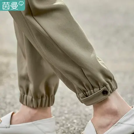 茵曼旗舰店气质西装长裤女2023春季新款高腰束脚裤休闲小脚裤子商品大图