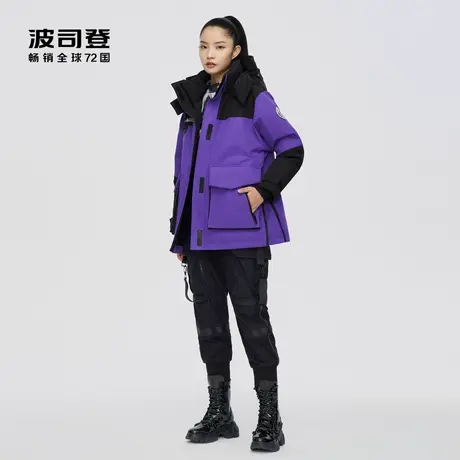 波司登男女同款情侣帅气运动时尚异材质拼接羽绒服廓形韩版90%绒商品大图