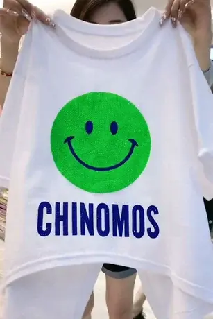 夏款小个子短款笑脸字母印花T恤女夏2023新款宽松百搭半袖体恤衫图片