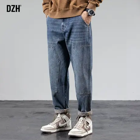 男士蓝色牛仔裤男款宽松直筒2023新款长裤休闲春夏裤子ins潮百搭图片